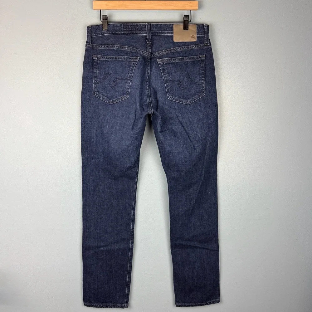 AG Adriano Goldschmied Everett Men 31x32 Blue Slim Straight Japanese Fabric Jean